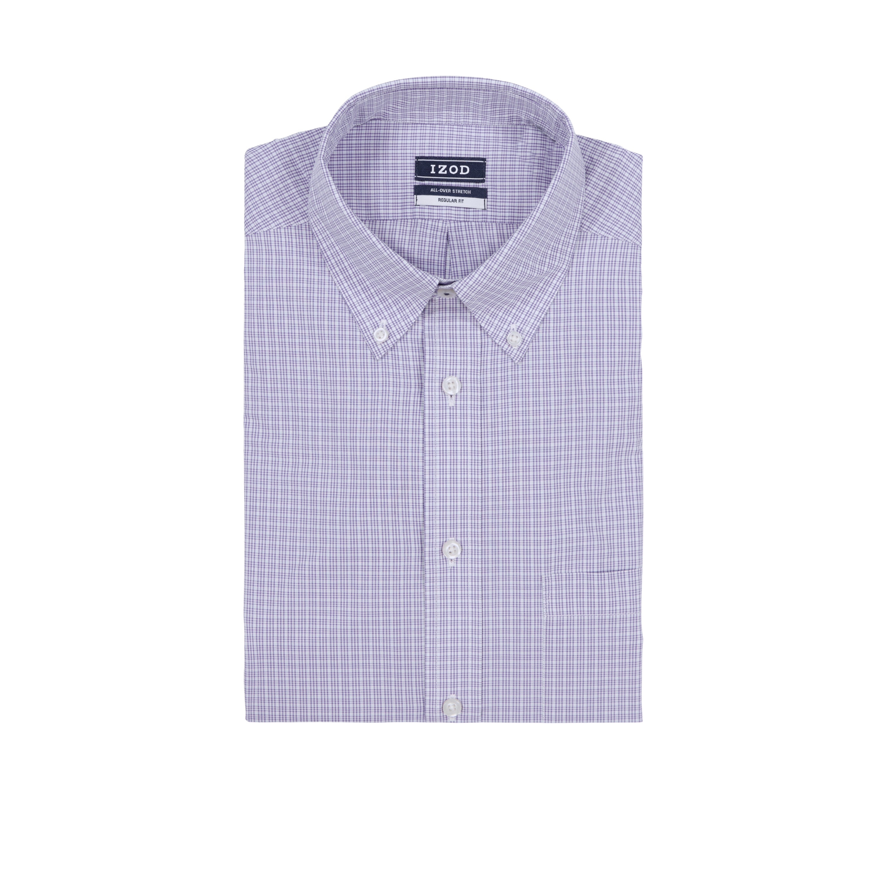 ALL-OVER STRETCH L/S PLAID BUTTON-DOWN DRESS SHIRT - DAHLIA PURPLE