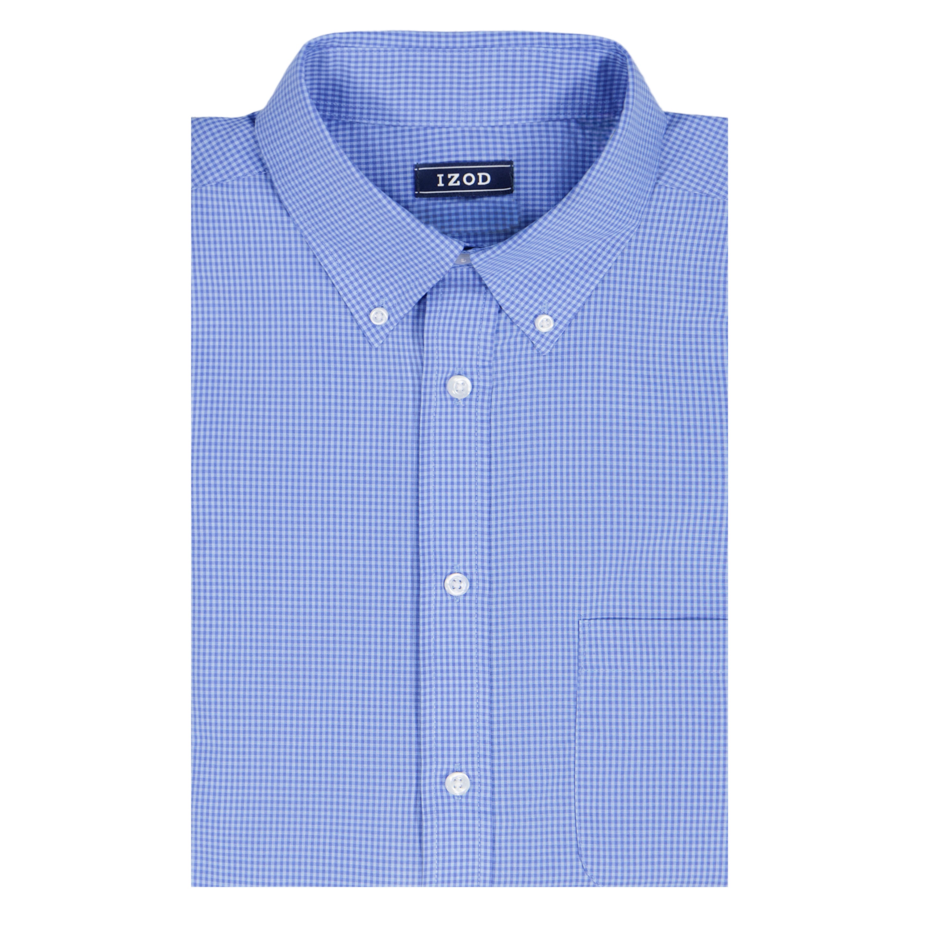 ALL-OVER STRETCH L/S PLAID BUTTON-DOWN DRESS SHIRT - BLUE BELL – IZOD