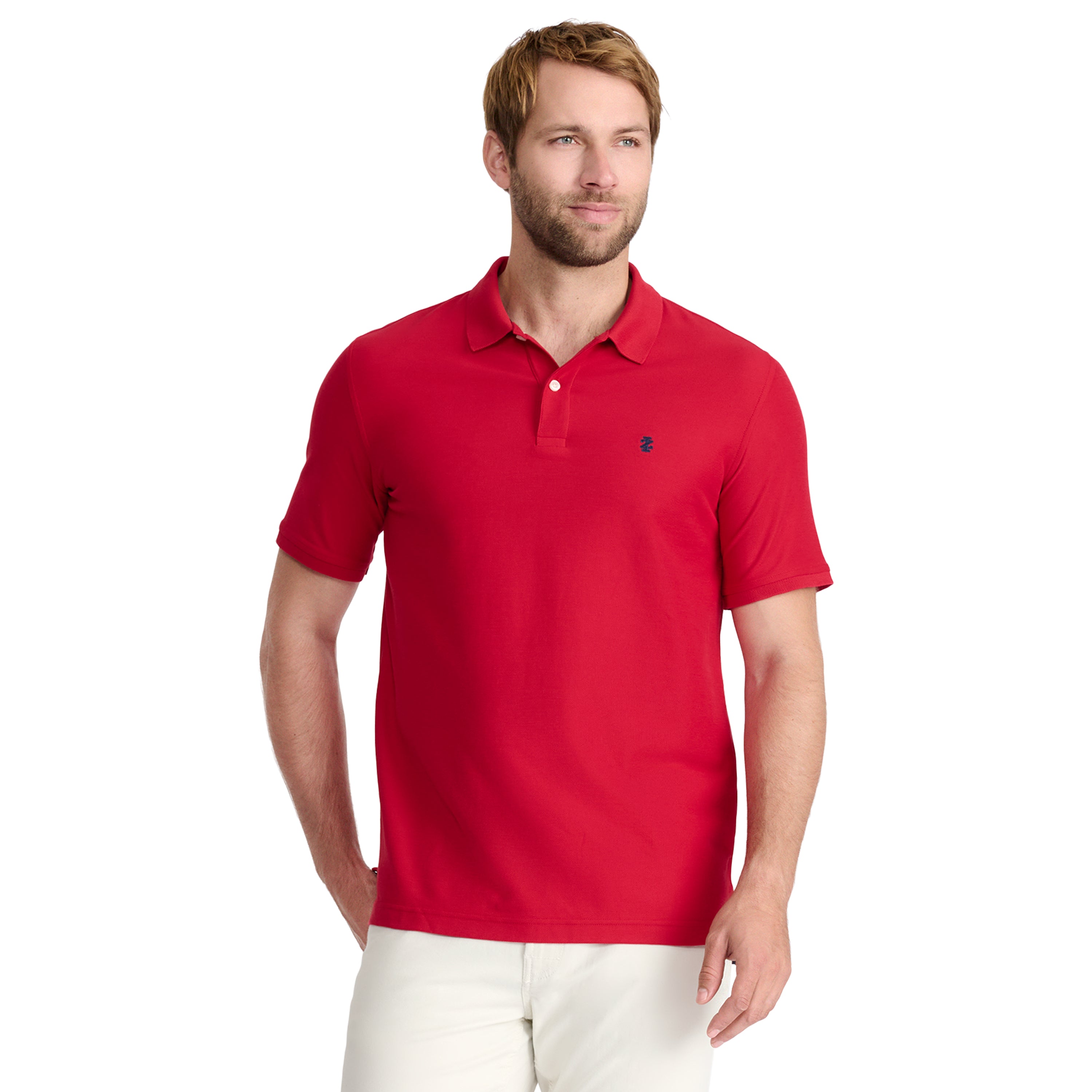 ADVANTAGE PERFORMANCE SHORT-SLEEVE POLO SHIRT REAL RED – IZOD