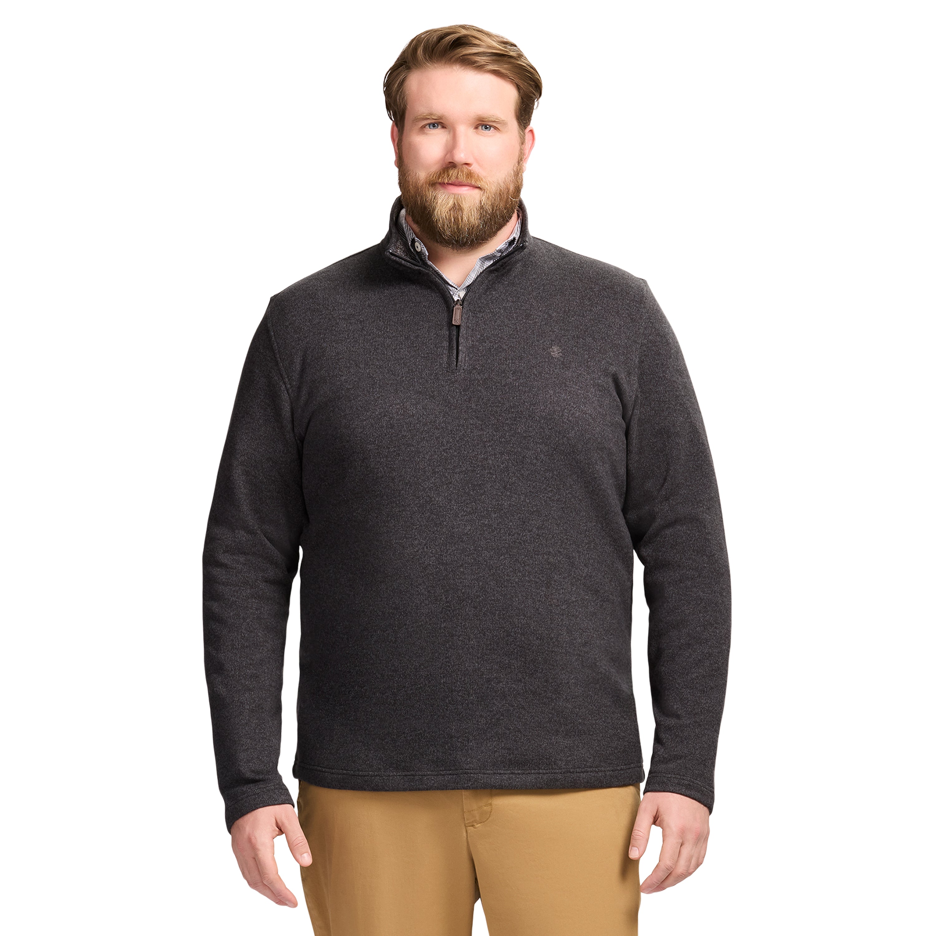 Big & Tall Thermasoft Sweater Fleece Quarter Zip - Black – IZOD