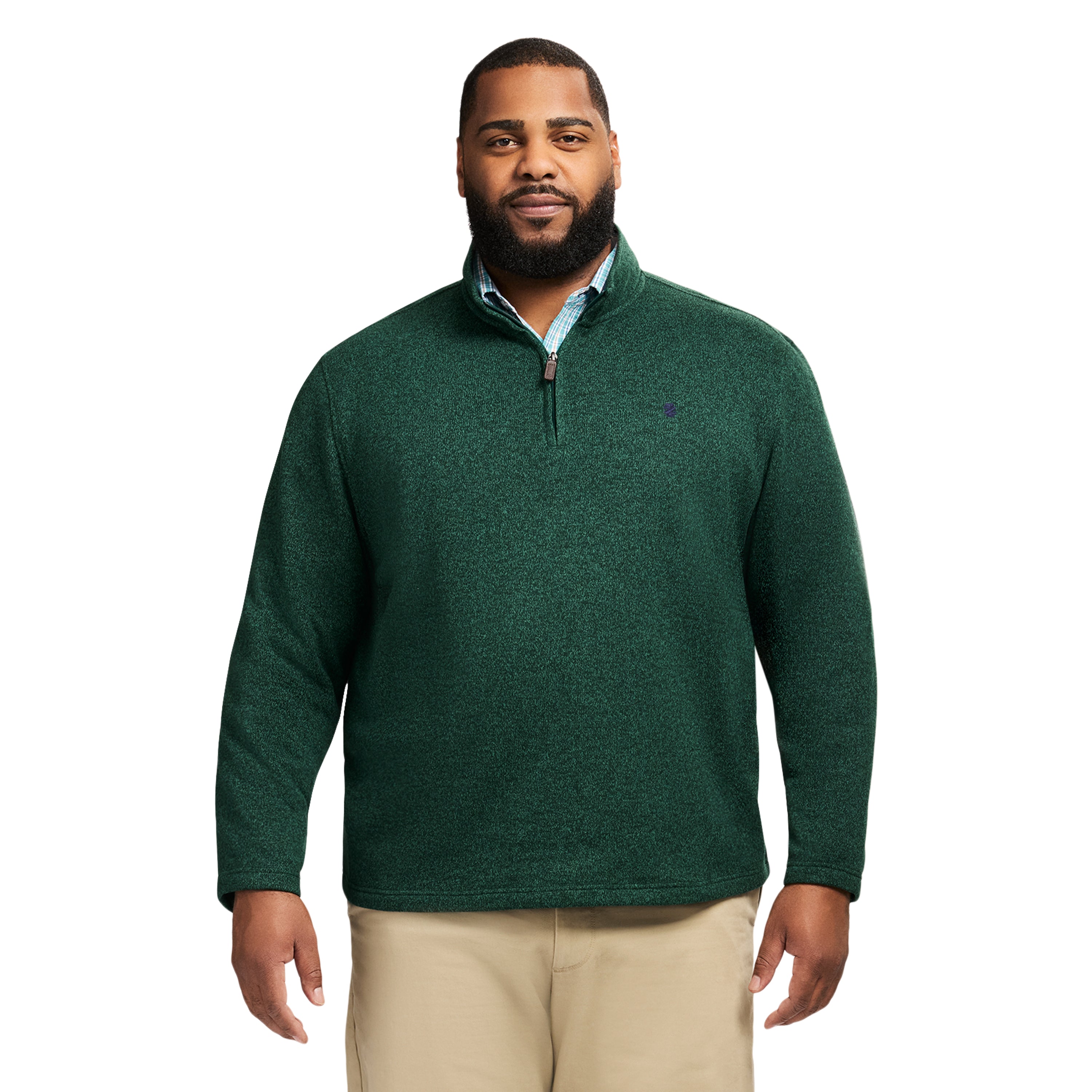 Big & Tall Thermasoft Sweater Fleece Quarter Zip - Rain Forest – IZOD