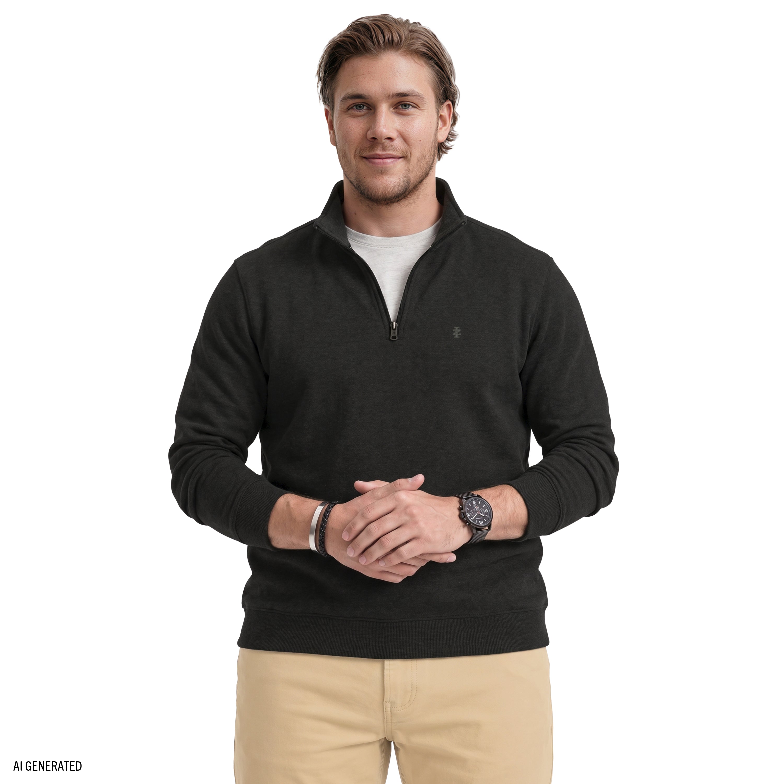 Big & Tall Advantage Performance Quarter Zip Fleece - Black – IZOD