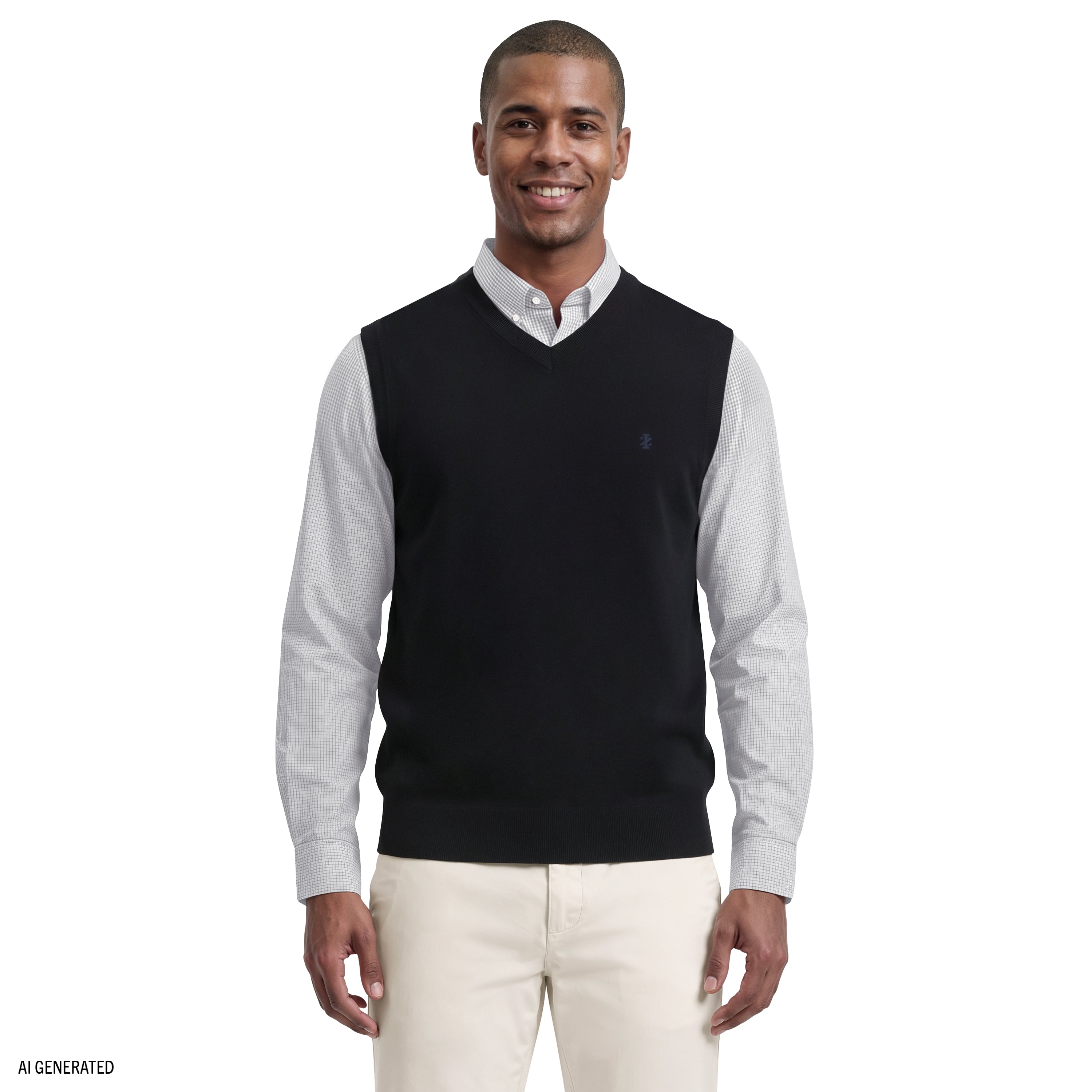 Fine Gauge V-Neck Sweater Vest - Black – IZOD
