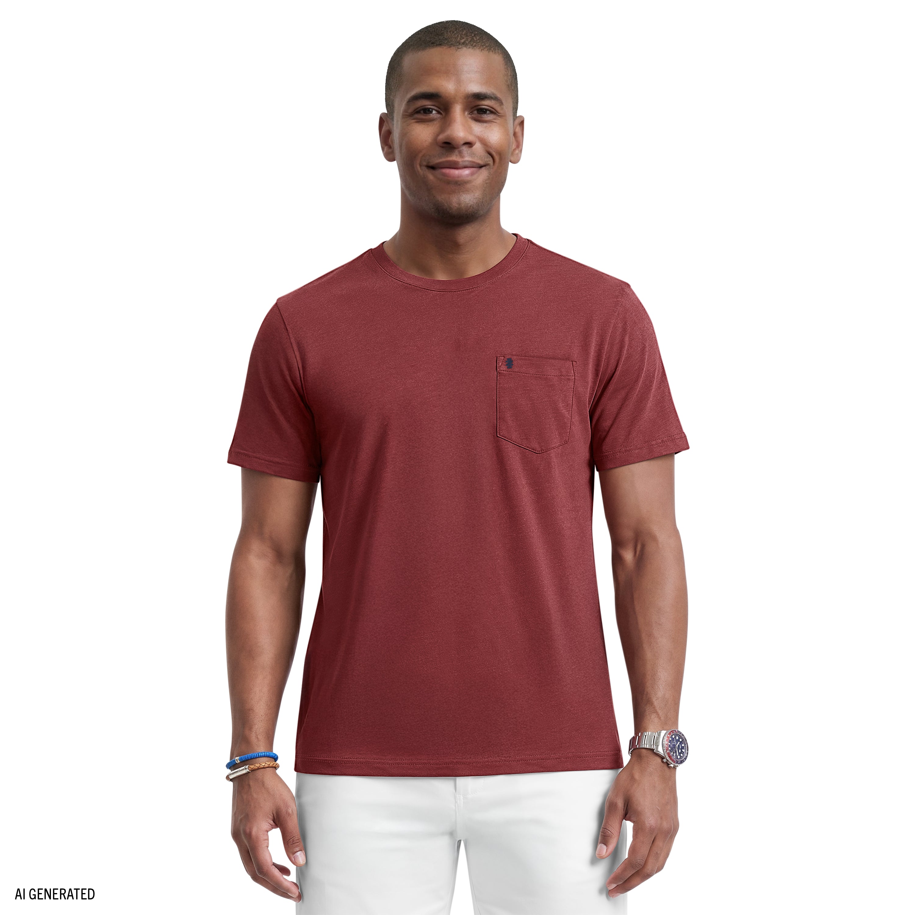 SALTWATER SOFT WASH POCKET CREW - SUNDRIED TOMATO – IZOD