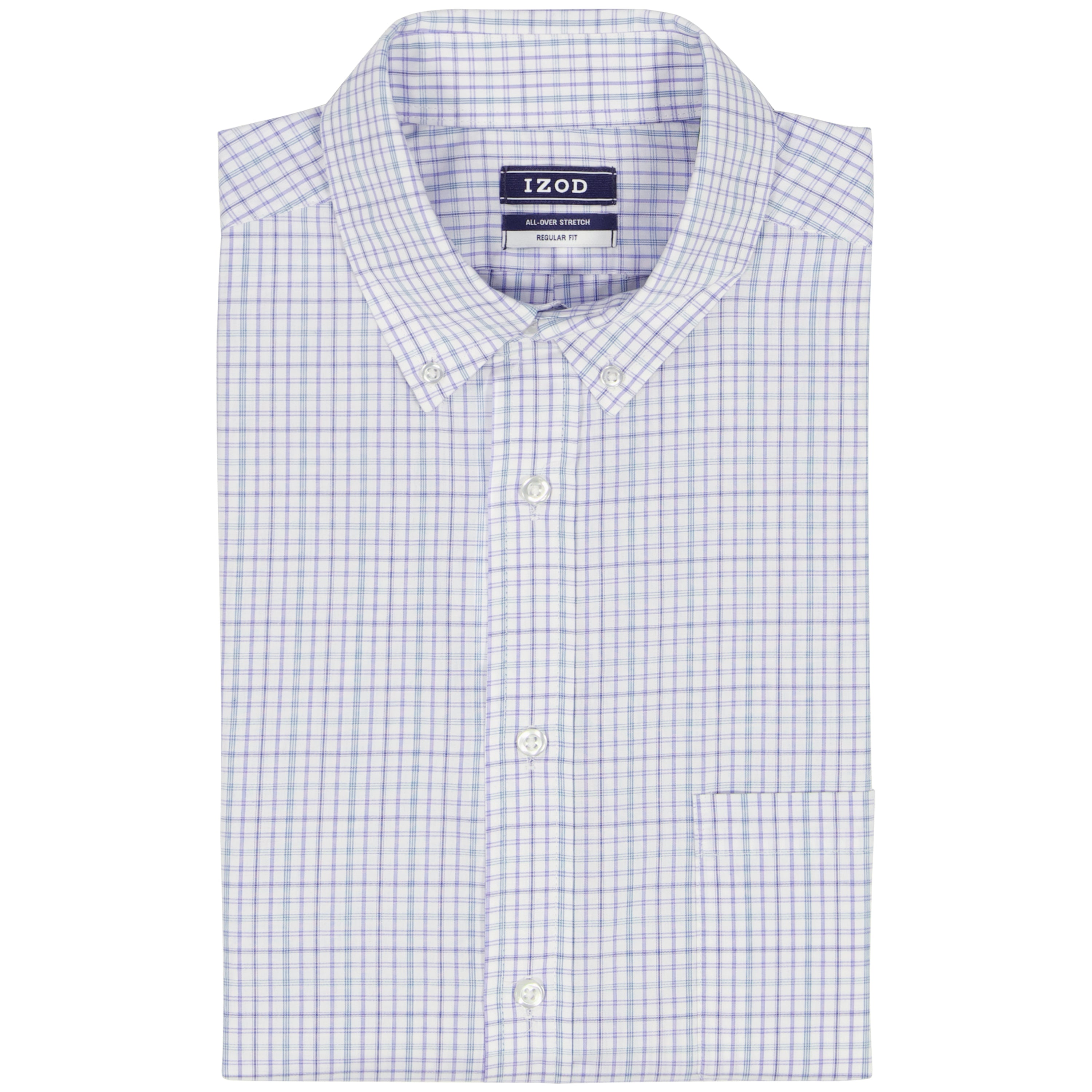 izod regular fit all over stretch dress shirt All-over Stretch L/s Tartan Button-down Dress Shirt - Izod Sportswear