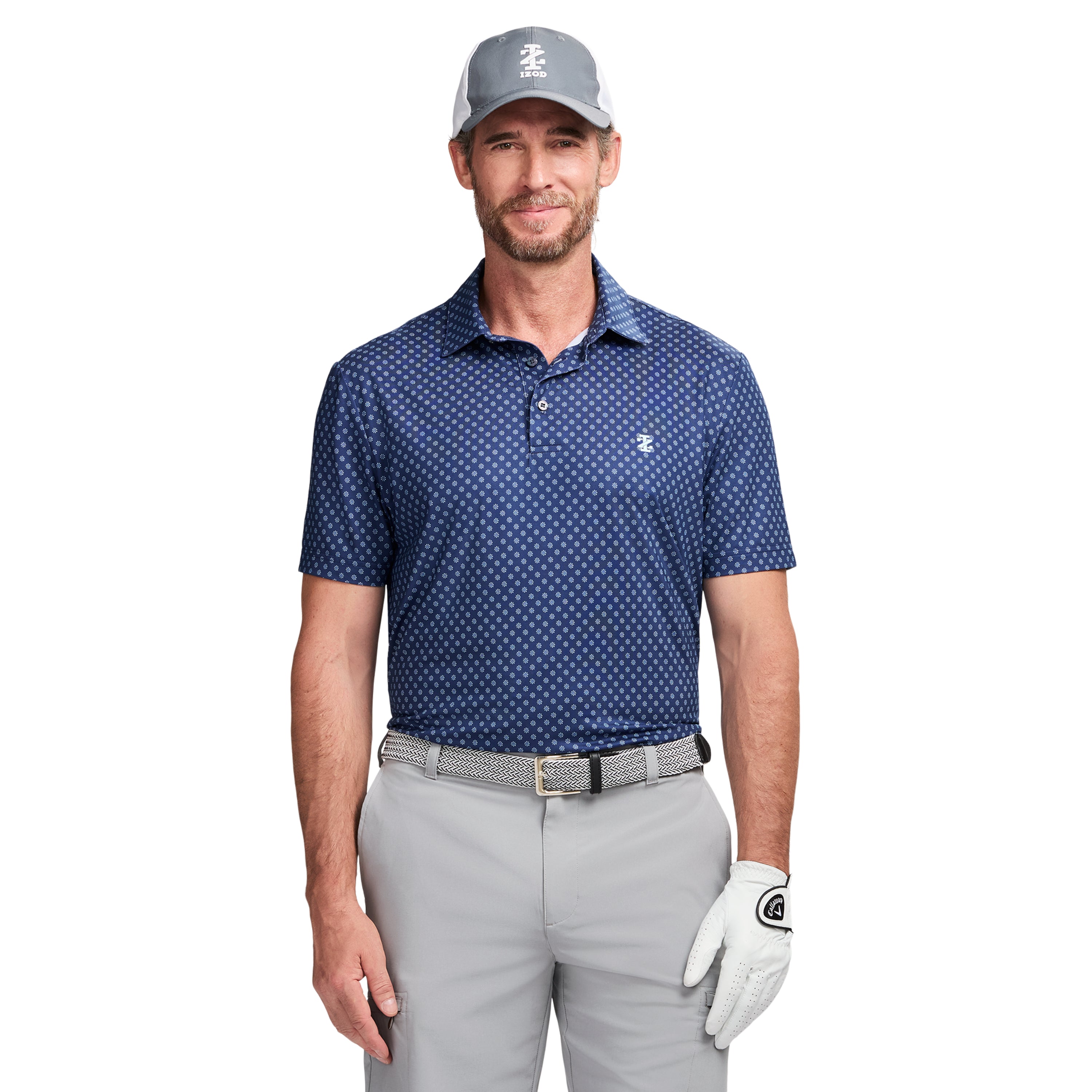 Golf Swingflex Elite Printed Polo - Medieval Blue – IZOD