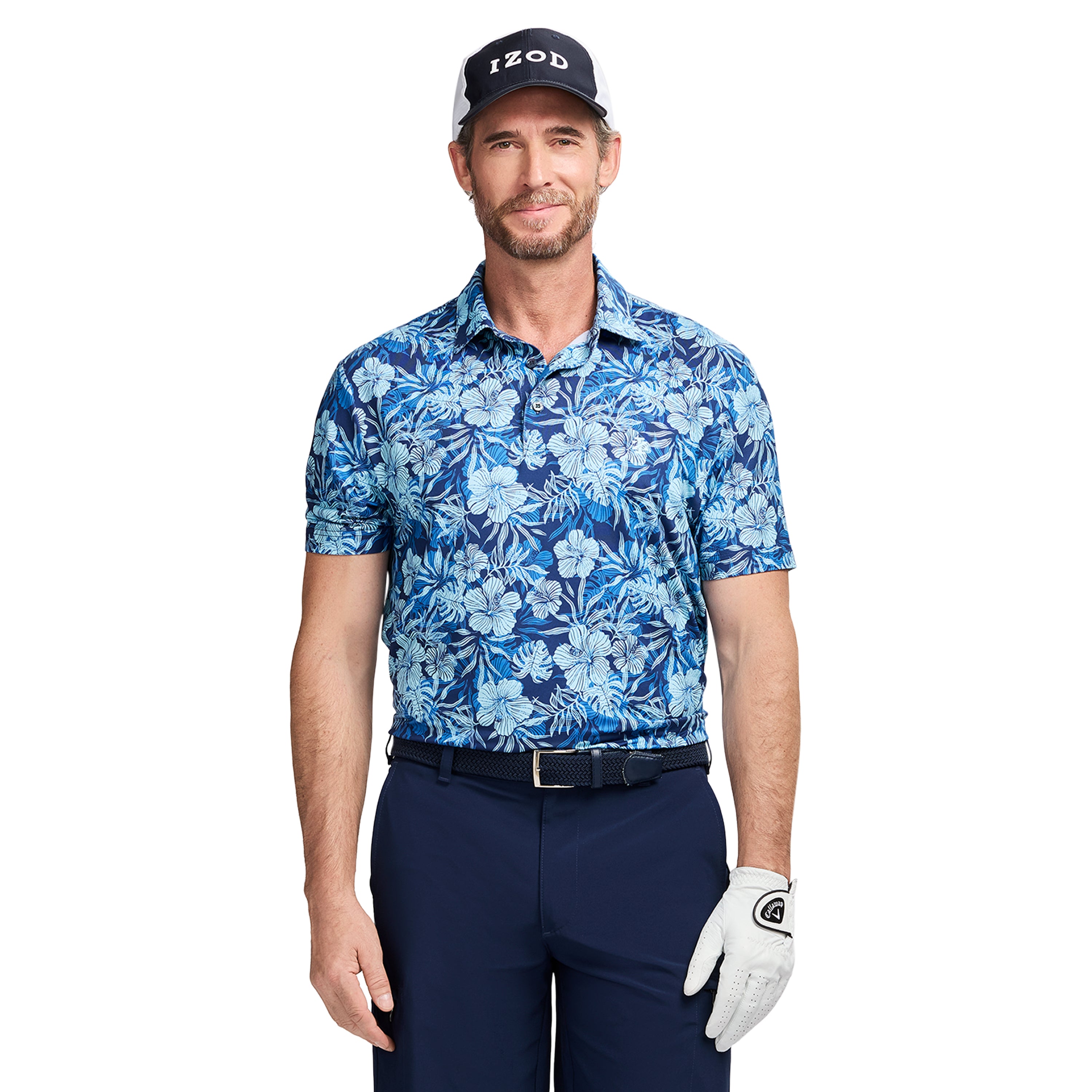 GOLF SWINGFLEX ELITE PRINTED POLO - TANAGER TURQUOISE – IZOD