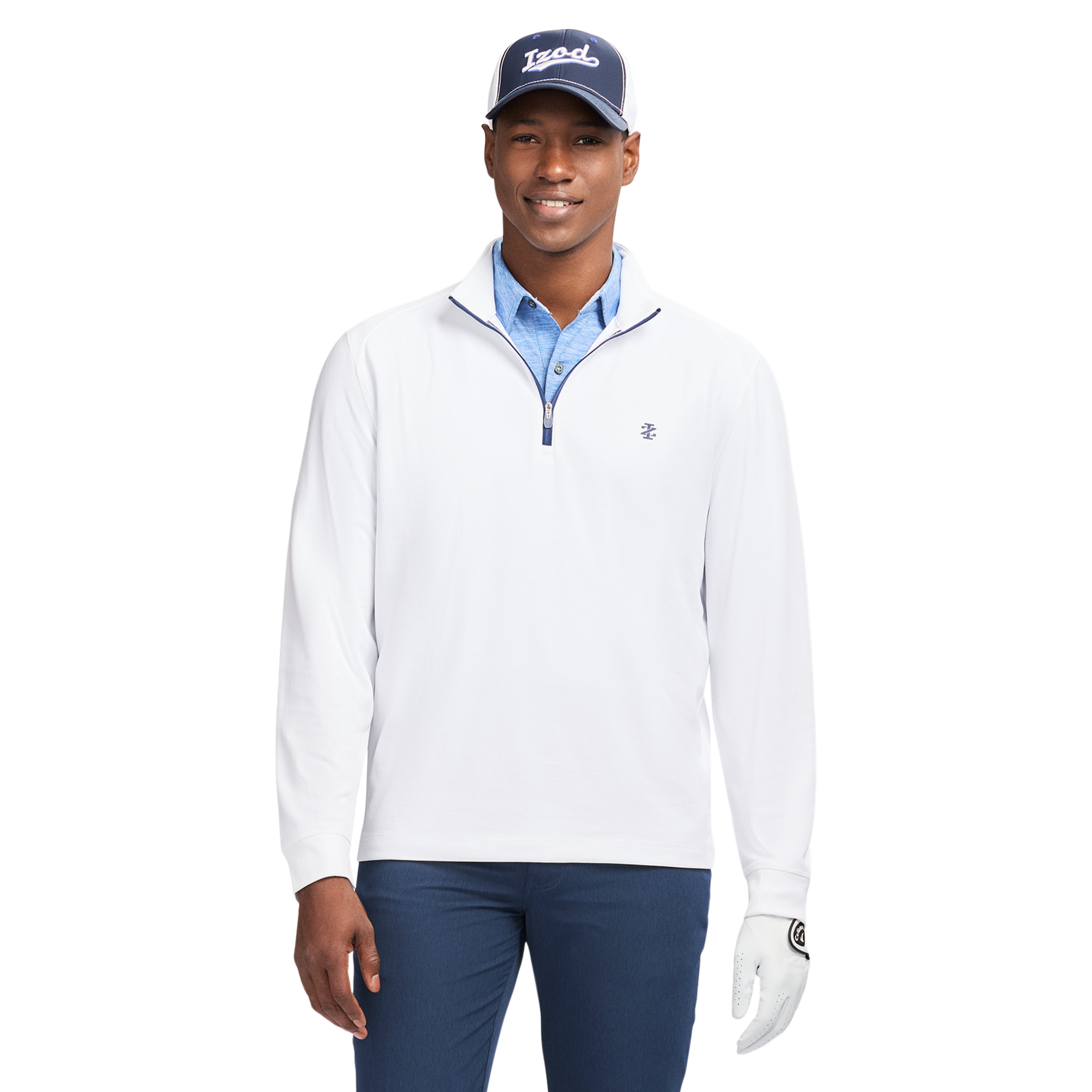 GOLF SWINGFLEX MESH 1/4 ZIP - BRIGHT WHITE – IZOD