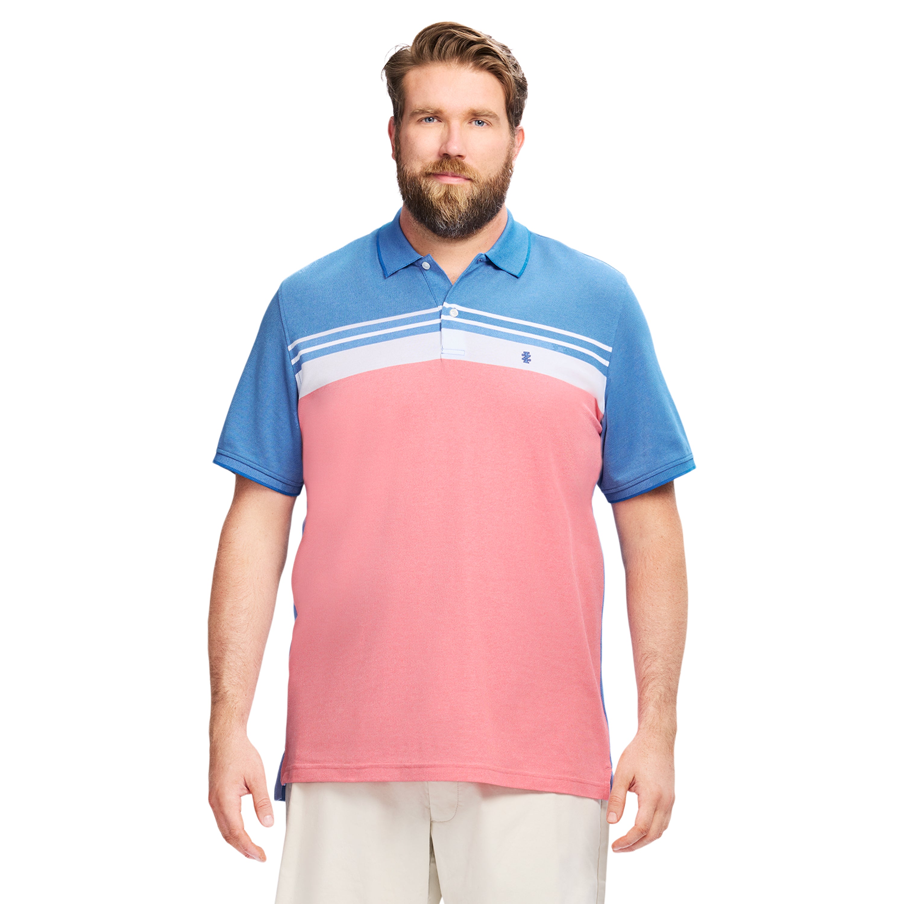 BIG & TALL ADVANTAGE PERFORMANCE STRIPED POLO - LAPIS BLUE – IZOD