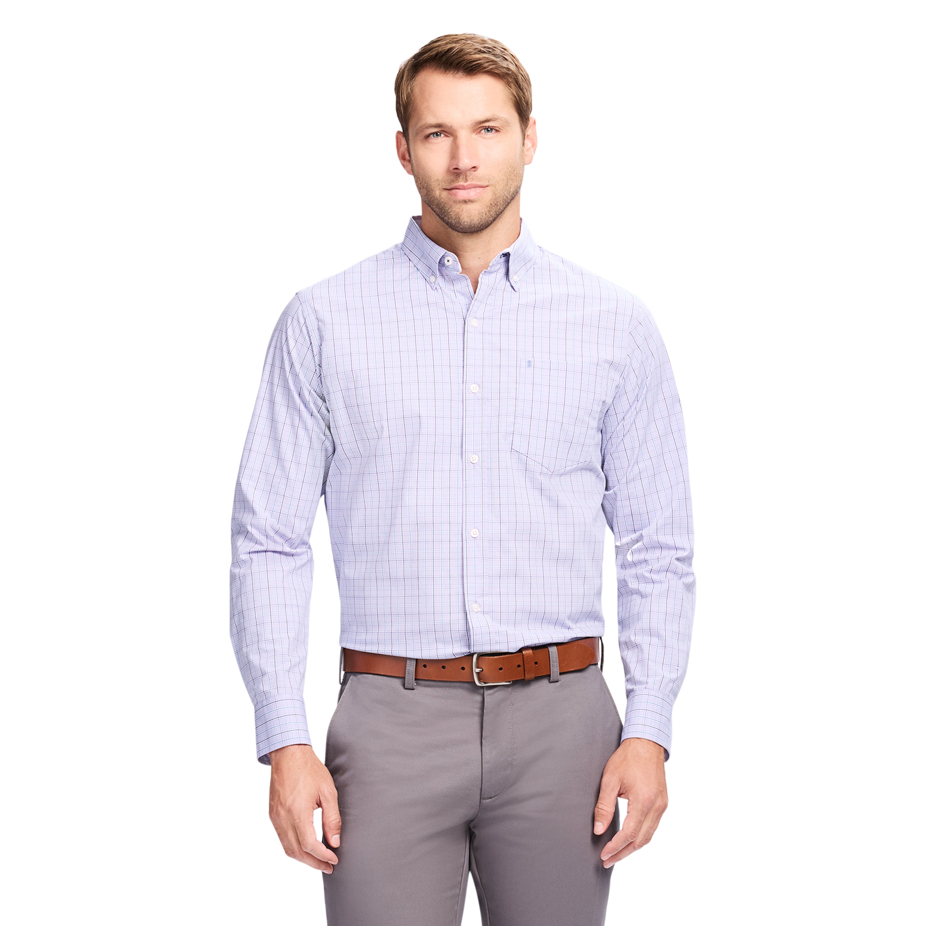 Performance Comfort L/S Plaid Shirt - Pastel Lilac – IZOD