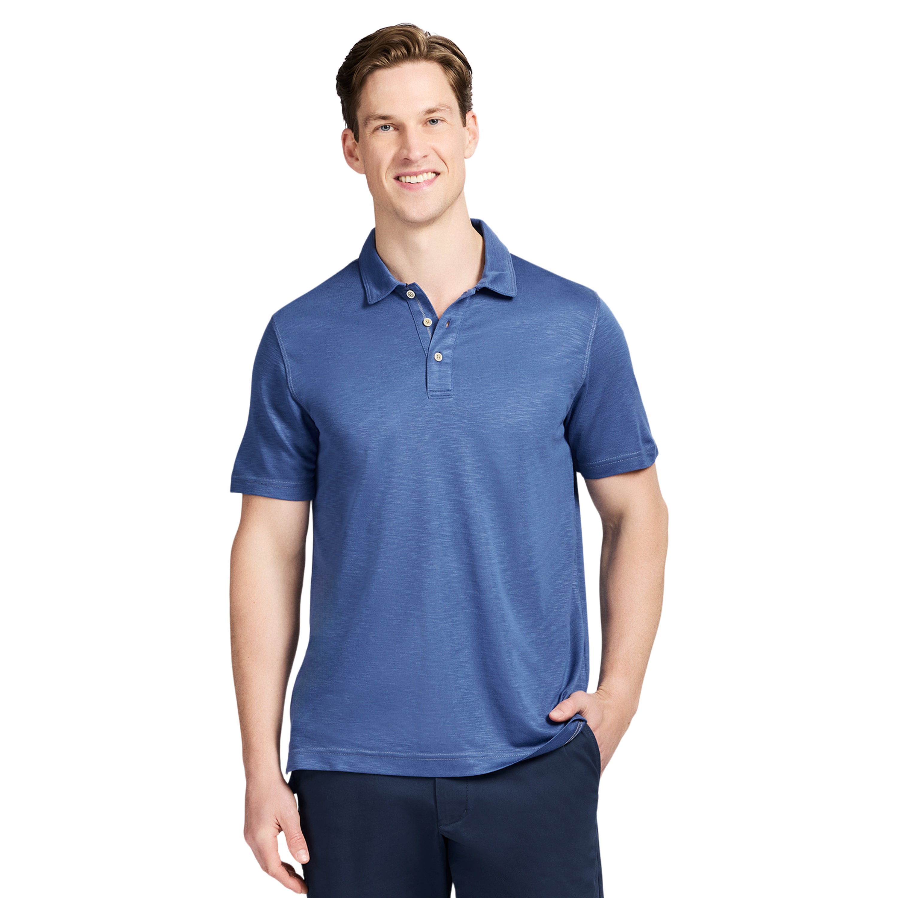 DOCKSIDE S/S SLUB POLO - TRUE NAVY – IZOD