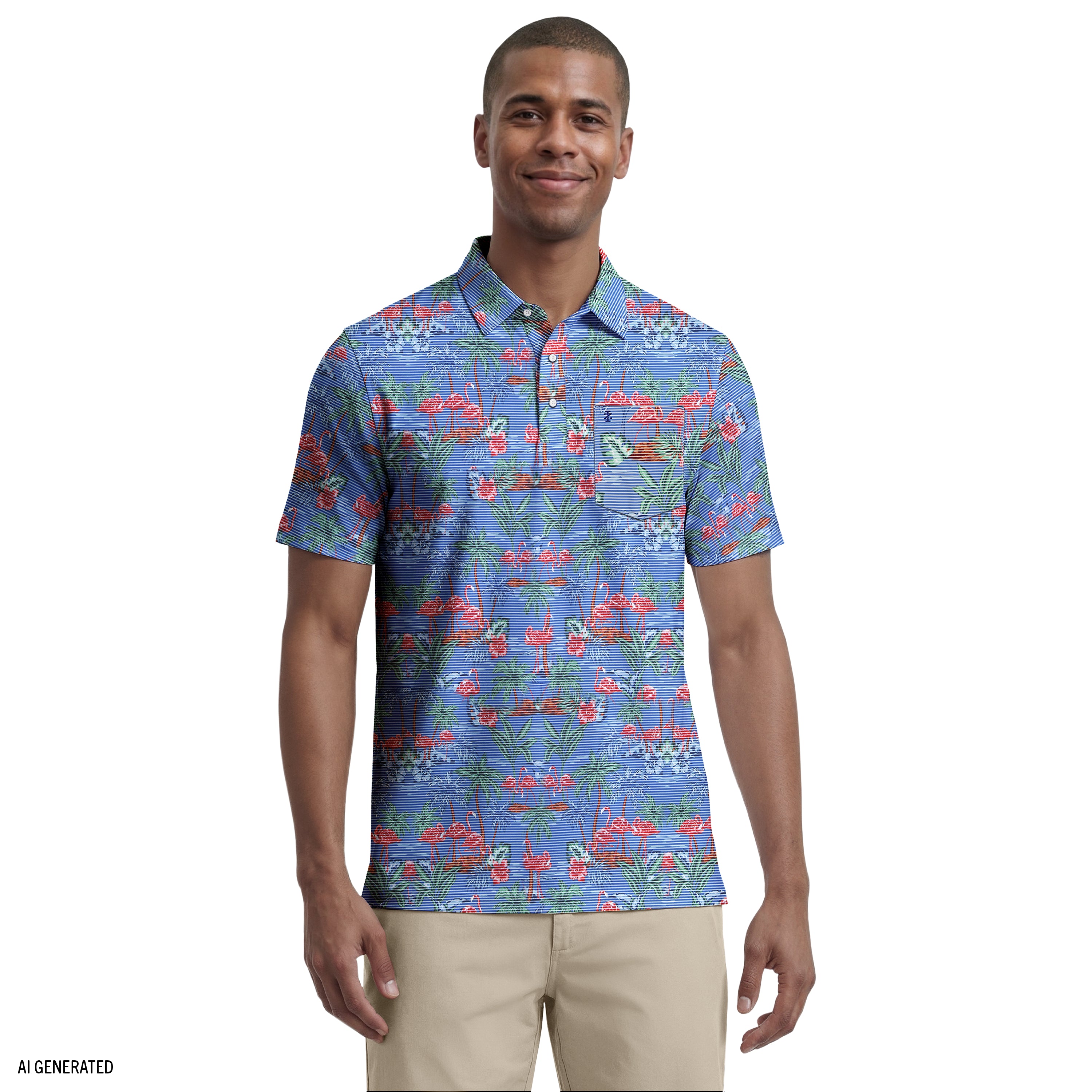 SUNSHIELD PERFORMANCE S/S PRINTED POLO - VALLARTA BLUE – IZOD