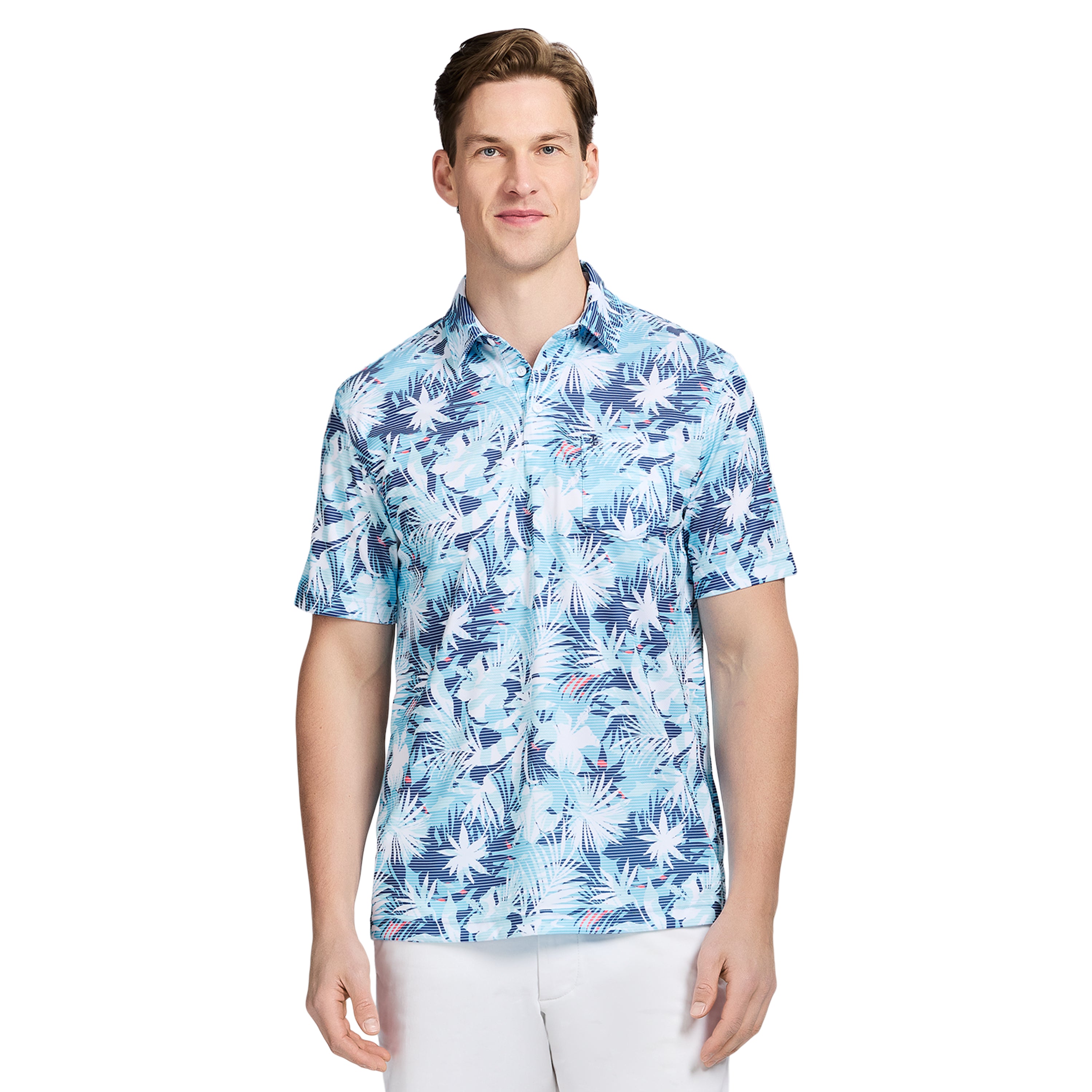Sunshield Performance S/S Printed Polo - Aquarius – IZOD