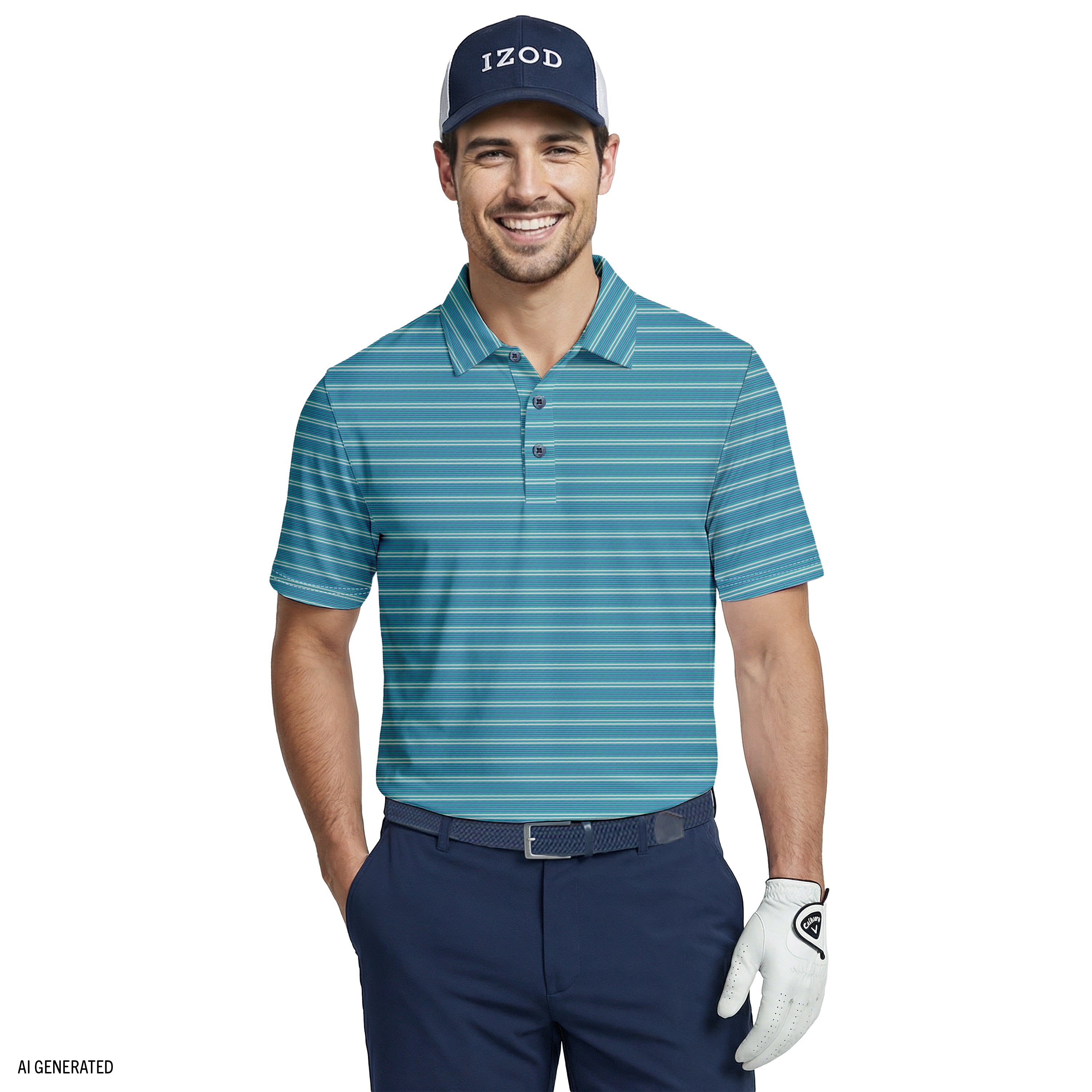 GOLF SWINGFLEX ELITE PRINTED POLO - TEAL – IZOD