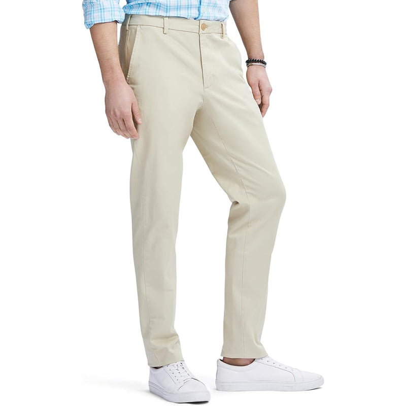 SALTWATER STRETCH FLAT-FRONT SLIM FIT CHINO PANT - PALE KHAKI