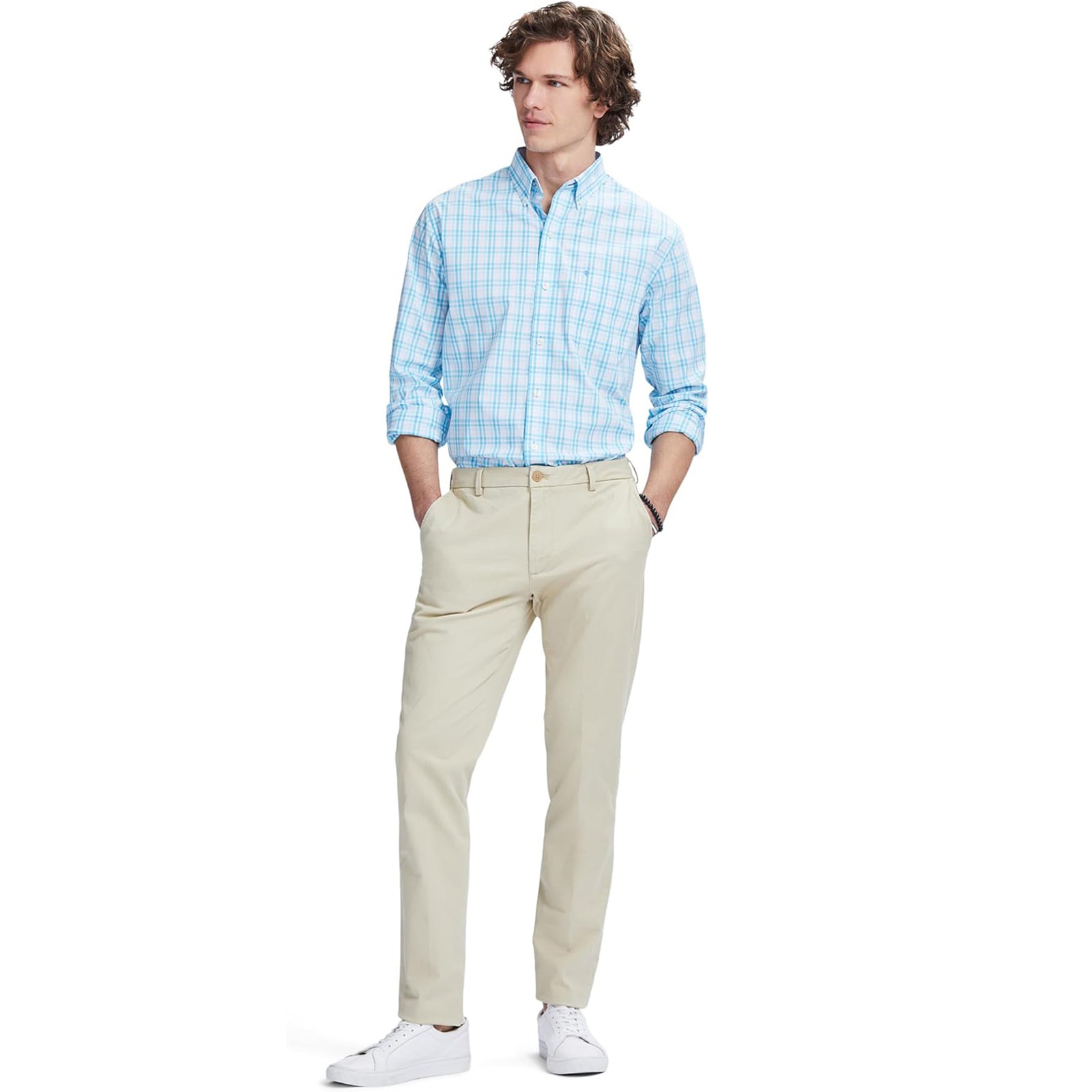 SALTWATER STRETCH FLAT FRONT SLIM FIT CHINO PANT PALE KHAKI