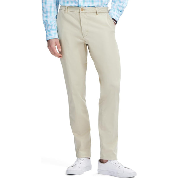 SALTWATER STRETCH FLAT-FRONT SLIM FIT CHINO PANT - PALE KHAKI