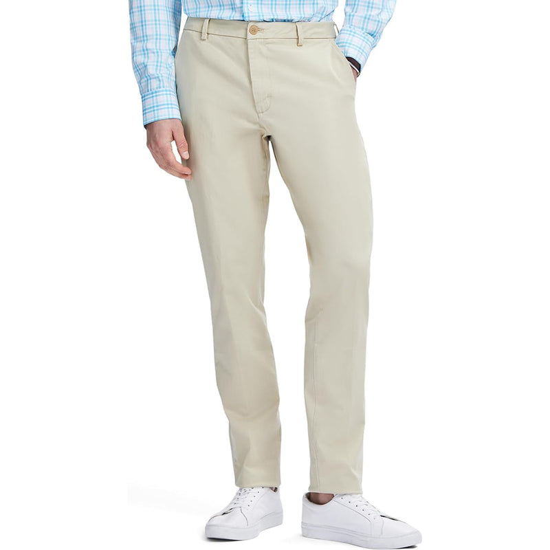 SALTWATER STRETCH FLAT FRONT SLIM FIT CHINO PANT - PALE KHAKI