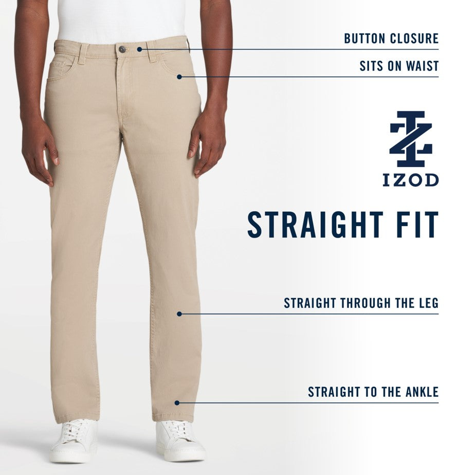 Saltwater 5-Pocket Straight Fit Chino Pant - Cedarwood Khaki – IZOD