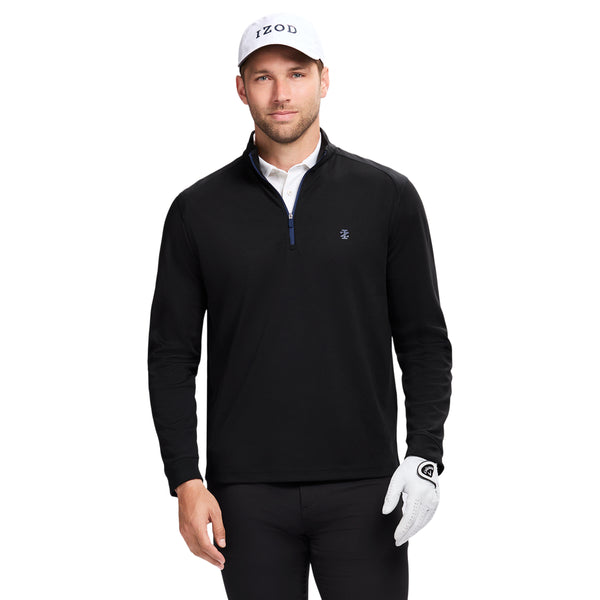 GOLF MESH QUARTER ZIP - BLACK