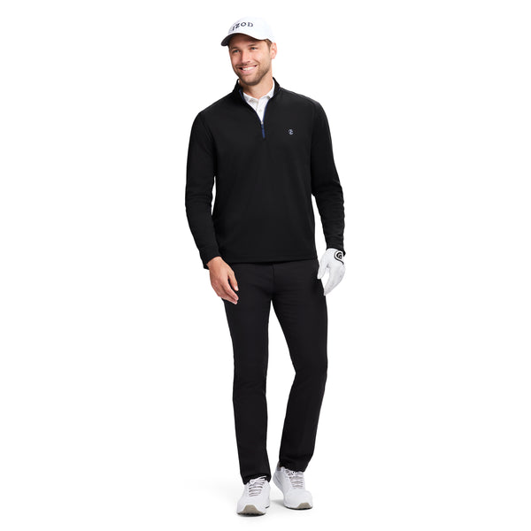 GOLF MESH QUARTER ZIP - BLACK