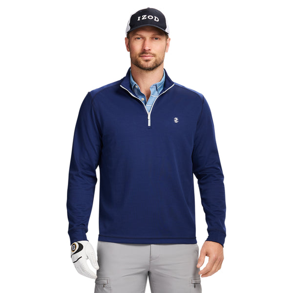 GOLF MESH QUARTER ZIP - MEDIEVAL BLUE