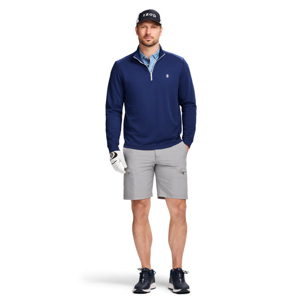 GOLF MESH QUARTER ZIP - MEDIEVAL BLUE