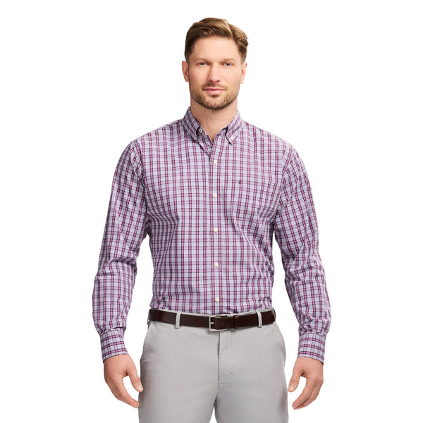 PERFORMANCE COMFORT LONG SLEEVE BUTTON DOWN SHIRT - GRAPE JAM
