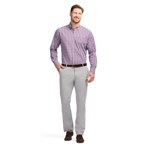 PERFORMANCE COMFORT LONG SLEEVE BUTTON DOWN SHIRT - GRAPE JAM