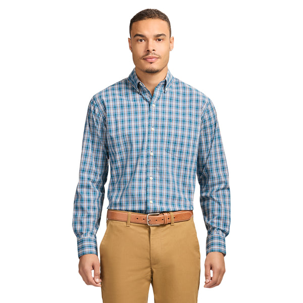 PERFORMANCE COMFORT LONG SLEEVE BUTTON DOWN SHIRT - LEGION BLUE