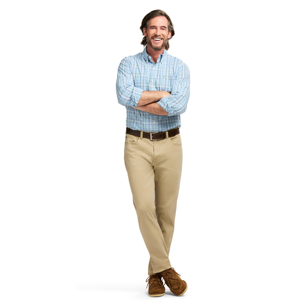 PERFORMANCE COMFORT LONG SLEEVE BUTTON DOWN SHIRT - TREKKING GREEN