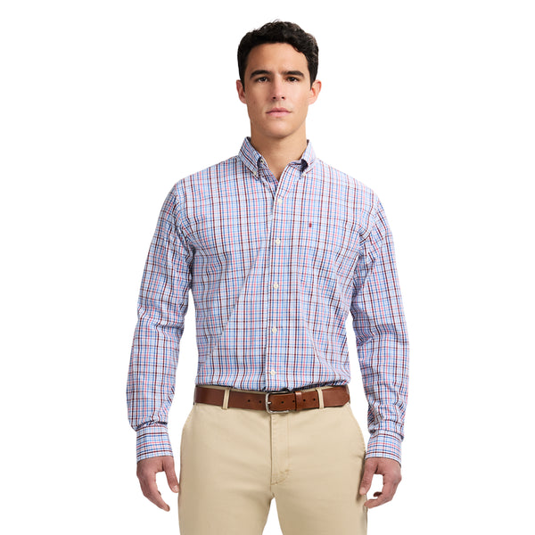 PERFORMANCE COMFORT LONG SLEEVE BUTTON DOWN SHIRT - VELVET MAROON