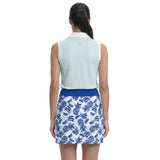 ALLY SLEEVELESS PRINTED POLO - ARUBA BLUE