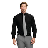 ALL-OVER STRETCH BUTTON-DOWN DRESS SHIRT (BUTTON DOWN COLLAR) - BLACK