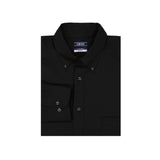 ALL-OVER STRETCH BUTTON-DOWN DRESS SHIRT (BUTTON DOWN COLLAR) - BLACK