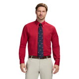 ALL-OVER STRETCH BUTTON-DOWN DRESS SHIRT (BUTTON DOWN COLLAR) - CRIMSON