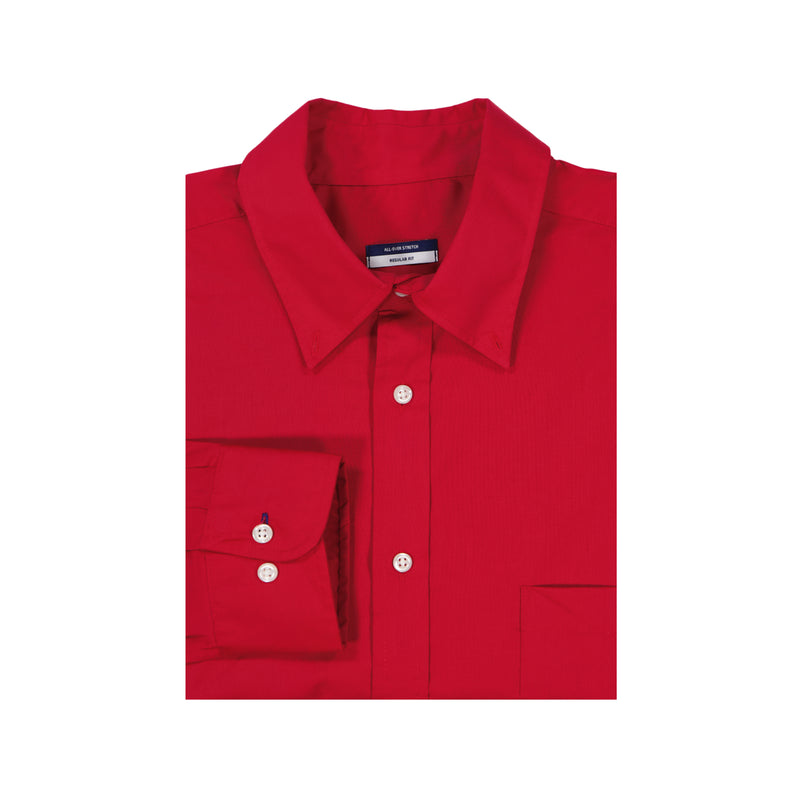 ALL-OVER STRETCH BUTTON-DOWN SHIRT - CRIMSON