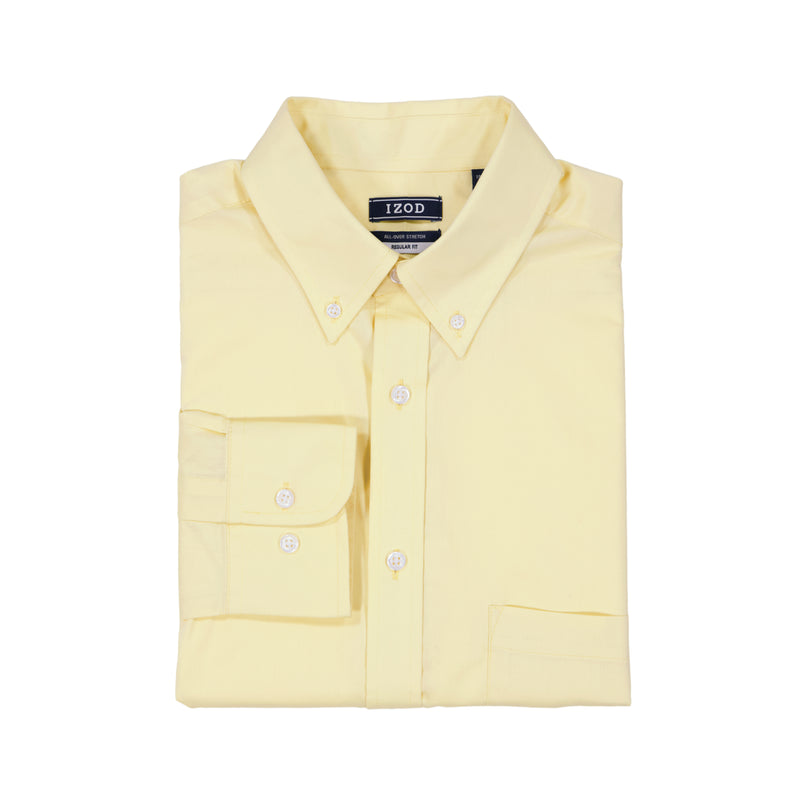 ALL-OVER STRETCH BUTTON-DOWN SHIRT - YELLOW