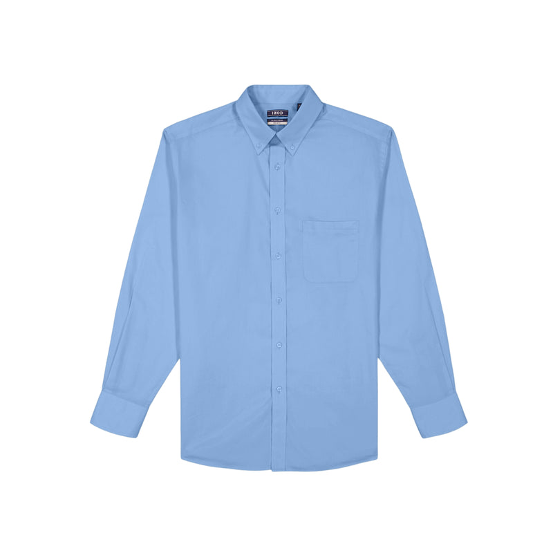 BIG AND TALL ALL-OVER STRETCH BUTTON-DOWN SHIRT - CORNFLOWER BLUE