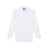 BIG & TALL ALL-OVER STRETCH BUTTON DOWN DRESS SHIRT - WHITE