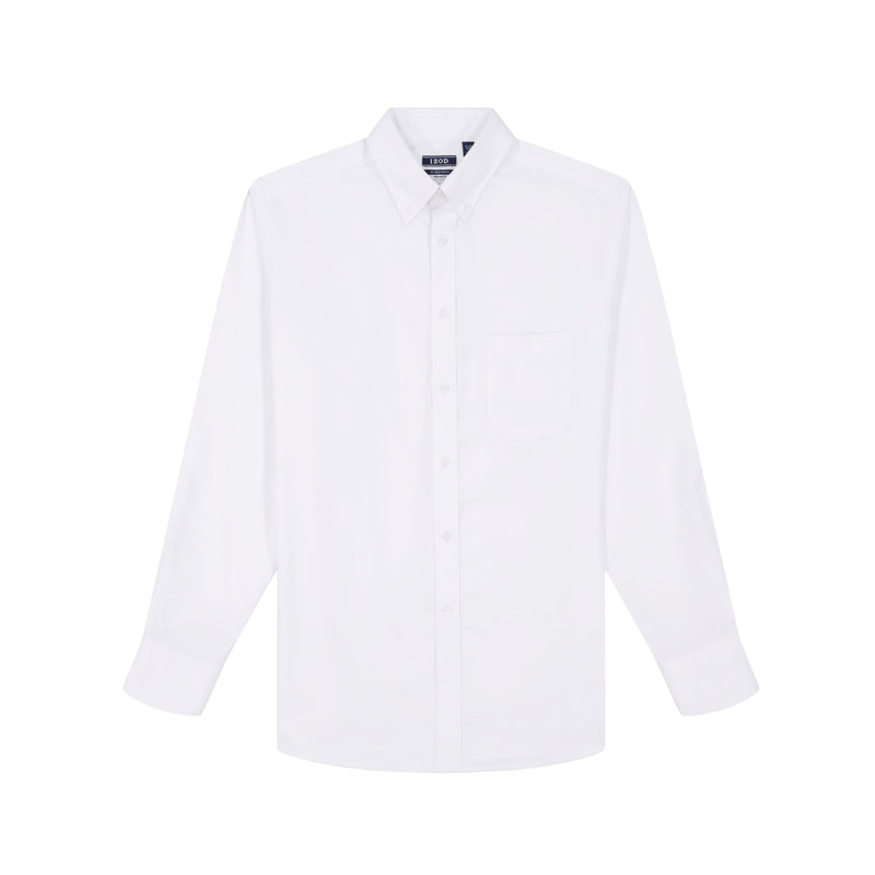 BIG AND TALL ALL-OVER STRETCH BUTTON-DOWN SHIRT - WHITE