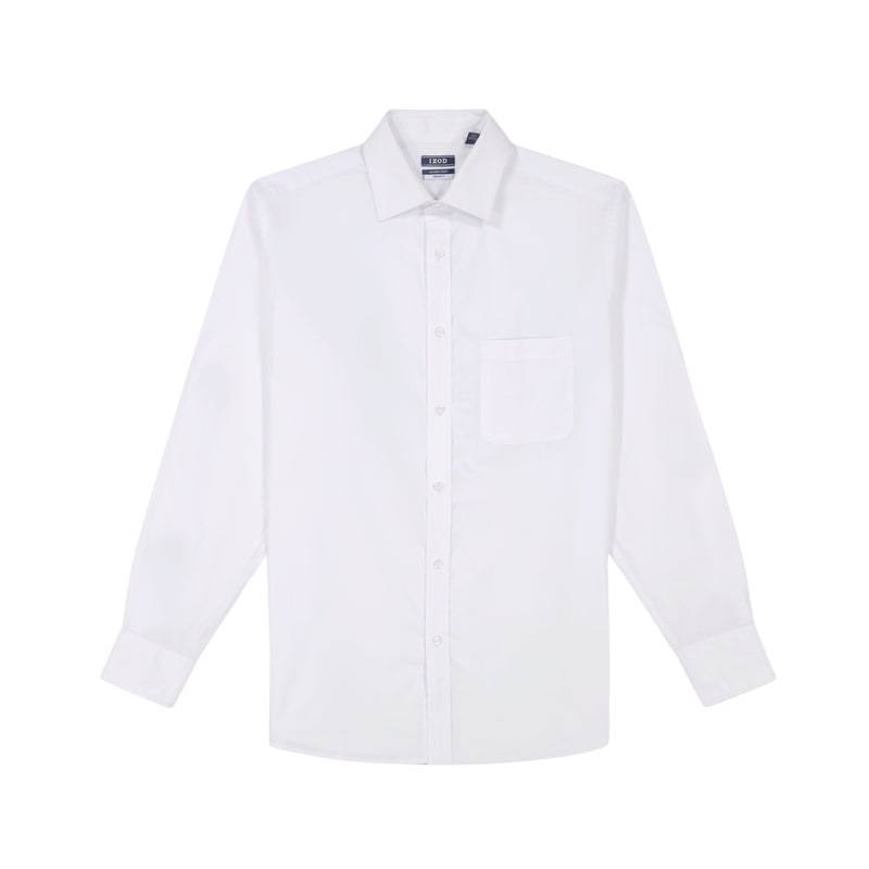 ALL-OVER STRETCH SPREAD COLLAR BUTTON-DOWN SHIRT - WHITE