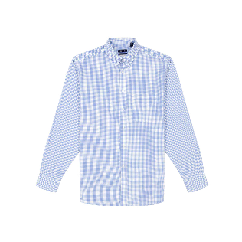 ALL-OVER STRETCH BUTTON-DOWN SHIRT - BLUE