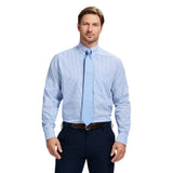 ALL-OVER STRETCH BUTTON-DOWN DRESS SHIRT (BUTTON DOWN COLLAR) - BLUE