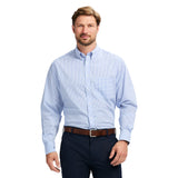 ALL-OVER STRETCH BUTTON-DOWN DRESS SHIRT (BUTTON DOWN COLLAR) - BLUE