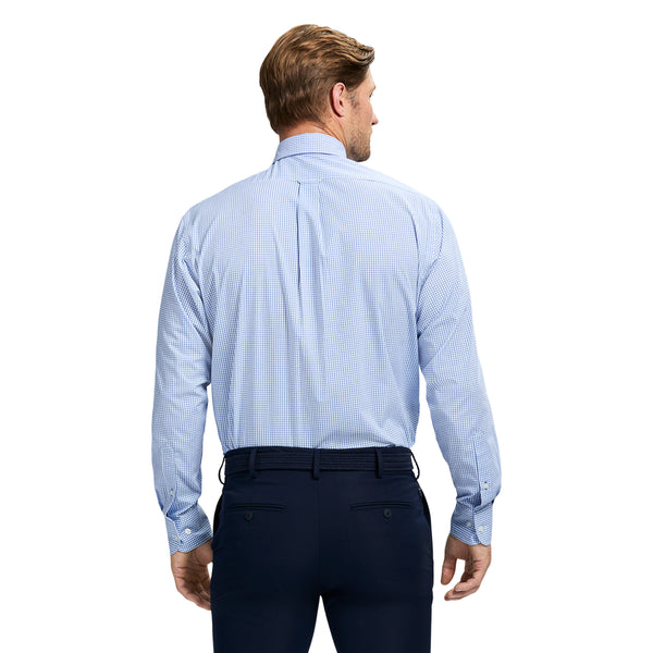 ALL-OVER STRETCH BUTTON-DOWN SHIRT - BLUE