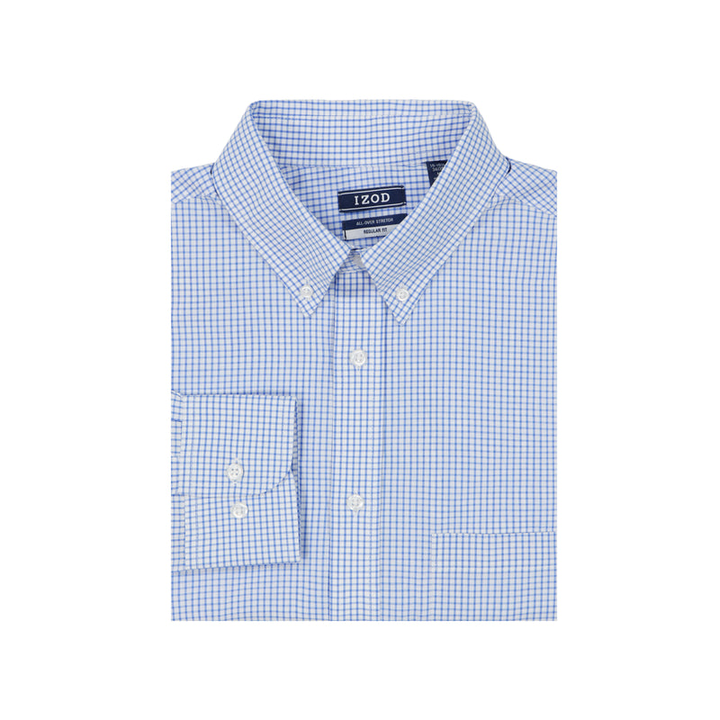 ALL-OVER STRETCH BUTTON-DOWN SHIRT - BLUE