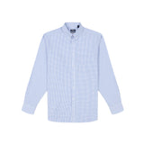 BIG & TALL ALL-OVER STRETCH BUTTON DOWN DRESS SHIRT - BLUE