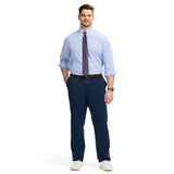 BIG & TALL ALL-OVER STRETCH BUTTON DOWN DRESS SHIRT - BLUE