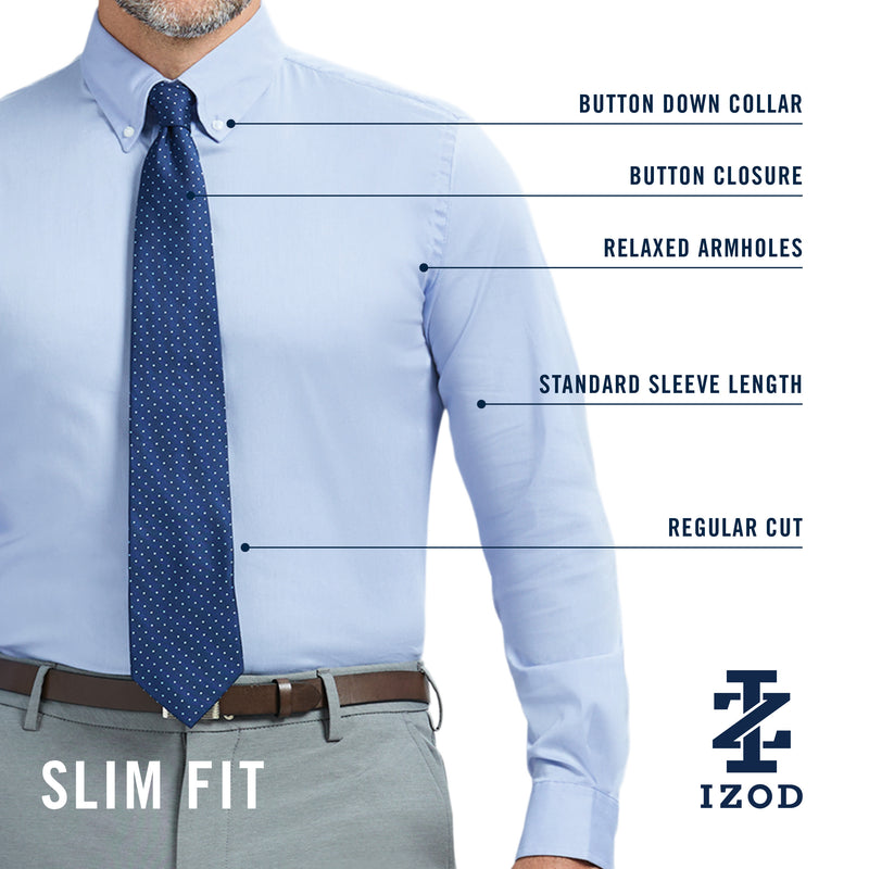 ADVANTAGE PERFORMANCE COOL FX SLIM FIT BUTTON-DOWN SHIRT - SKY BLUE